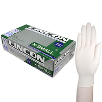 Lincon Biodegradable Latex Examination Gloves, ASTM, Powder Free, Large, Cream Colour, HACCP Grade, 100/Box Box