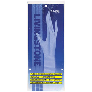 Household Flocklined Rubber Gloves, Size 6.5 - 7.0, Small, Pink, Pair Pair