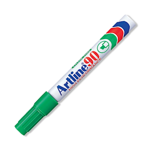 Artline 90 Permanent Marker, 5mm, Chisel Point, Green, Each Loose