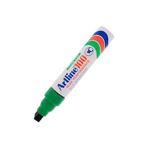 Artline 100 Permanent Marker, 12mm, Chisel Point, Green, 6/Box Pack