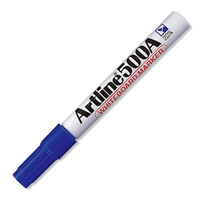 Artline 500A Whiteboard Marker, Bullet Point, 2mm, Blue, Each Each