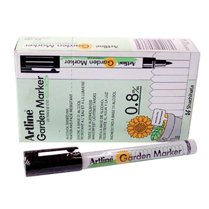 Artline Garden Permanent Marker, 0.8mm, Bullet Point, Black, 12/Box Box