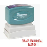 XSTAMPER 1560 PLS READ/INITIAL/ PASS ON RED EA Each