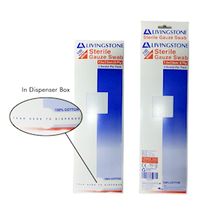 Out of Date,Gauze Swabs, Gauze Swabs, 7.5 x 7.5 cm x 8 ply, 100pct Cotton, White,Sterile 3 Pcs/PK, 100 PK/BX, Price Discounted, Limited Stock Box