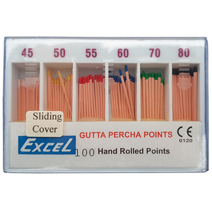 Excel Gutta Percha Points, Colour-Coded, No. 45-80, 6 Vials/Pack Pack