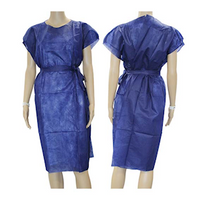 Liv Isolation Gown with Tie, X-Ray, Dust Coat, AAMI Level 1, 40GSM, Water Resistant, Nonwoven, Dark Blue, 1/Bag, 100/Carton Carton