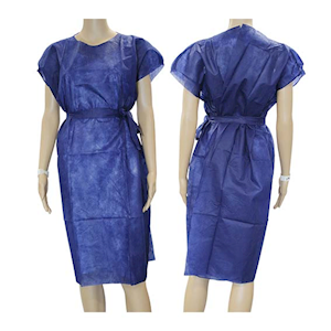 Liv Isolation Gown with Tie, X-Ray, Dust Coat, AAMI Level 1, 40GSM, Water Resistant, Nonwoven, Dark Blue, 1/Bag, 100/Carton Carton