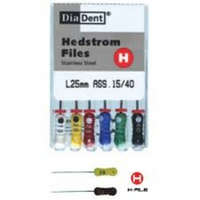 Diadent H-Files, 21mm, No. 08, Stainless Steel, Colour-Coded, 6/Pack