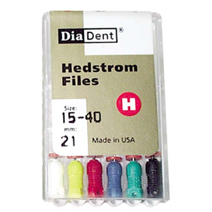 Diadent H-Files, 21mm, No. 08, Stainless Steel, Colour-Coded, 6/Pack