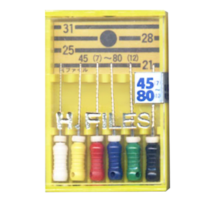 H-Files, 21mm, No. 08, Stainless Steel, Colour-Coded, 6/Pack