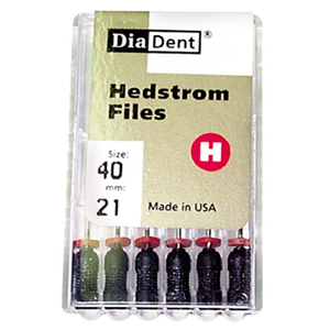 Diadent H-Files, 21mm, No. 08, Stainless Steel, Colour-Coded, 6/Pack