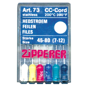 H-Files, 21mm, Art 73, No. 08, Stainless Steel, Colour-Coded, 6/Pack