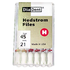 Diadent H-Files, 21mm, No. 08, Stainless Steel, Colour-Coded, 6/Pack