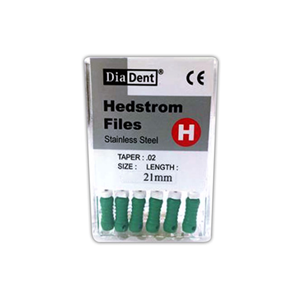 Diadent H-Files, 21mm, No. 08, Stainless Steel, Colour-Coded, 6/Pack