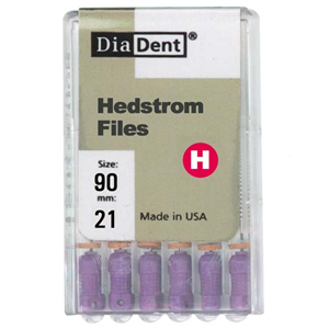 Diadent H-Files, 21mm, No. 08, Stainless Steel, Colour-Coded, 6/Pack