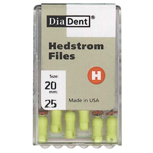 Diadent H-Files, 25mm, No. 10, Stainless Steel, Colour-Coded, 6/Pack