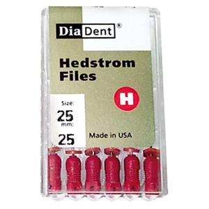 Diadent H-Files, 25mm, No. 10, Stainless Steel, Colour-Coded, 6/Pack