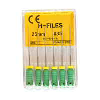H-Files, 25mm, No. 35, Stainless Steel, Colour-Coded, 6/Pack