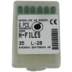 Livingstone H-Files, 28mm, No. 08, Stainless Steel, Colour-Coded, 6/Pack
