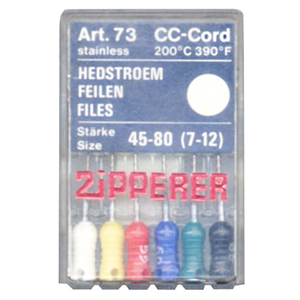 H-Files, 28mm, Art 73, No. 08, Stainless Steel, Colour-Coded, 6/Pack