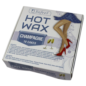 Sofeel Hot Wax, Champagne Scent, 10 Cakes of 50 grams, 500 Grams/Box Box