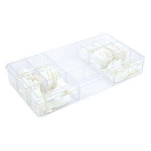Curved French White Tips in Divided Tray, Each Each