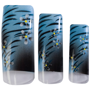 HAWLEY TIPS AIR BRUSHED BLUE STRIPES & SMALL FLOWERS- 70/PK Pack
