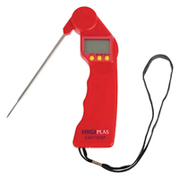 Hygiplas Easytemp Probe Thermometer, -50degC to 300degC, Red, Battery Included, Each Each