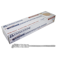 Damaged, Livingstone Premium Personal Identification ID Bands, Adult, with Name Card, Latex Free, Clear, 250/Box