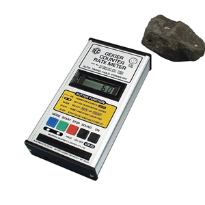 Geiger Counter, with Internal Geiger Muller (GM) Tube, Digital LCD Time/Rate Display, 195mm Length x 100mm Width x 37mm Height, Each Each