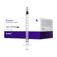 Imatec Exactec, 1mL Low Dead Space Luer Lock Syringe, Sterile, 100 Pieces/Box