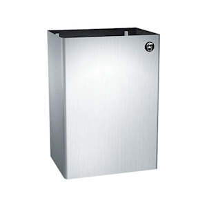 JD Macdonald Surface Mounted Waste Bin, 45L, 203(L) x 387(W) x 584(H) mm, Stainless Steel, Each Each