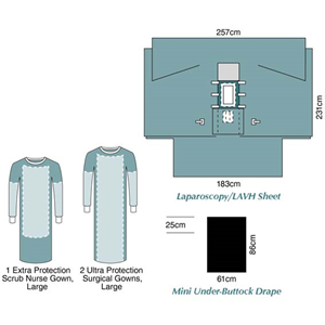 Laparoscopy Pack with attached Leggings 4/Box Box