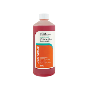 Microshield® 5 Chlorhexidine Concentrate, 5pct w/v Chlorhexidine Gluconate, 500mL, Red Loose Bottle