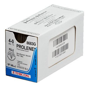 8682H Prolene Suture 4-0 PS-2, 3/8 circle 19mm 36/Box Precision Point Reverse Cutting Box