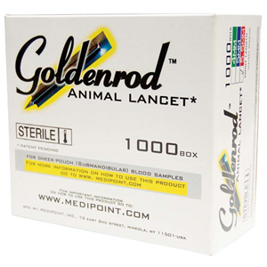 Medipoint Golden rod Animal lancets 5.5mm 1000/Box Box