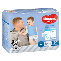 Huggies Junior Ultra Dry, For Boys, Size 6, 16kg+, Suitable For Toddlers, Comfortable Fit, High Absorbency, Long-Lasting Protection, 30 Pieces/Pack, 3 Packs/Carton Carton