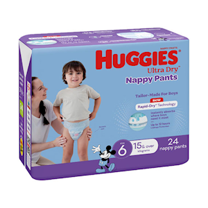 Huggies Ultra-Dry Nappy Pants,Size 6, 15kg, Toddler,Boy, 24 Pieces/Pack, 8 Packs/Carton