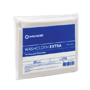 Halyard Washcloth Extra, 35cm x 40cm, 20/Pack, 600/Carton Carton