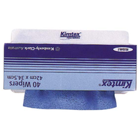 Kimtex Wipers, Blue, Single Sheet, 40/Box, 4 Boxes/Carton Carton