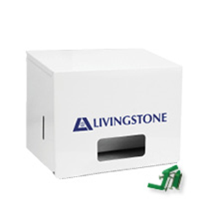 Livingstone Roll Dispenser, White Enamel, 265(W)x198(H)x175(D) mm, Suit Most Roll Towels including ROLLTOWEL, BENCHWIP, KIM4194, KIM4198 Each