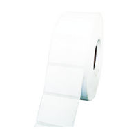 Permanent Thermal Paper Labels, 69 x 48mm, 25mm Core, Perforated, Biodegradable, White, 1000 Labels/Roll Roll