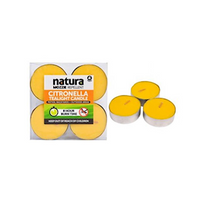 Natura Mozzie Tealight Repellent Candles, Large, 24/48, 4 Pieces/Pack