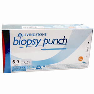 Livingstone Biopsy Punch, with Stainless Steel Cutting Edge, Sterile, 6mm, Loose Each