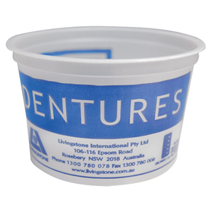 Livingstone Plastic Denture Cup, Without Lid, 250ml, 1000/Carton