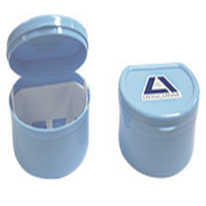 Livingstone Denture Cup with Hinged Lid