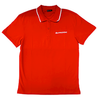Livingstone Polo T-Shirt, 100pct Cotton, 45+ Thread Count, 220GSM Yarn Weight, Medium, Red, Each Each