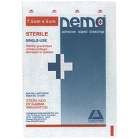 Out of Date, Nema Adhesive Island Dressing with, Non-Adherent Pad, Nonwoven, 25 x 8.25cm, White Sterile Each Discounted While Stocks last Each