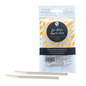 Sofeel Lip Gloss Applicators, Large Nylon Tip, 5mm Diameter, Clear Acrylic Recyclable Plastic Handle, 25/Pack Pack