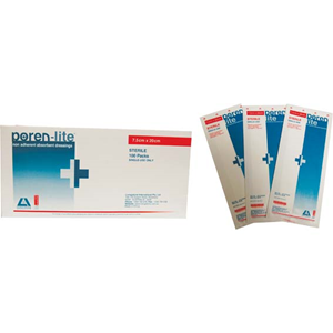 Poren-Lite Non-Adherent Absorbent Dressing, 7.5 x 20cm, Sterile 100/box Box